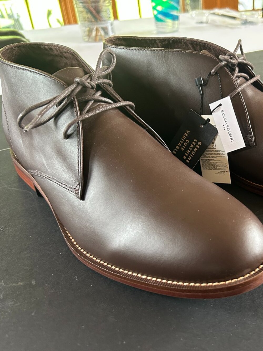 Banana Republic, chukka style, brown leather upper, new with tags, size 11 men.